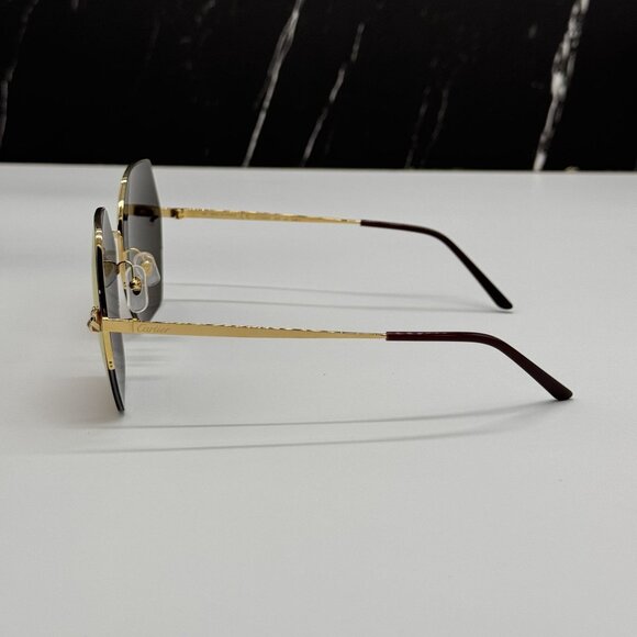 NEW CARTIER CT0332S 005 GOLD BROWN WOMEN SUNGLASSES CARTIER - Picture 8 of 15